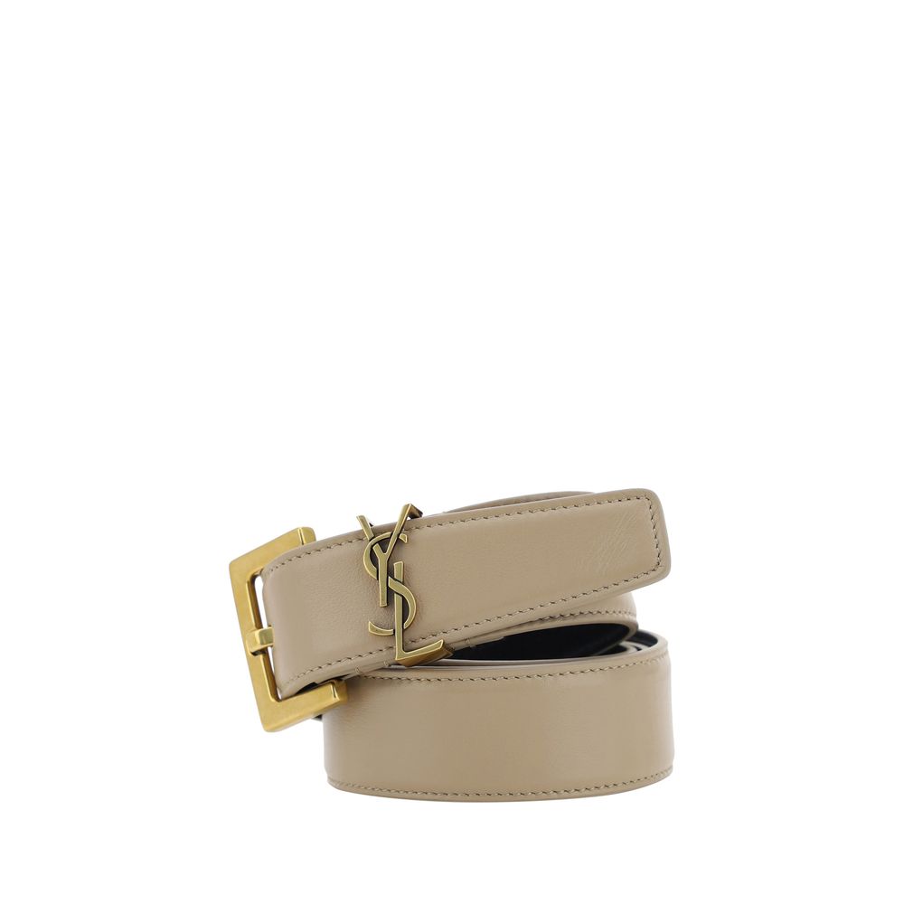 Saint Laurent 100% Calf Leather Bos Taurus belt in brown