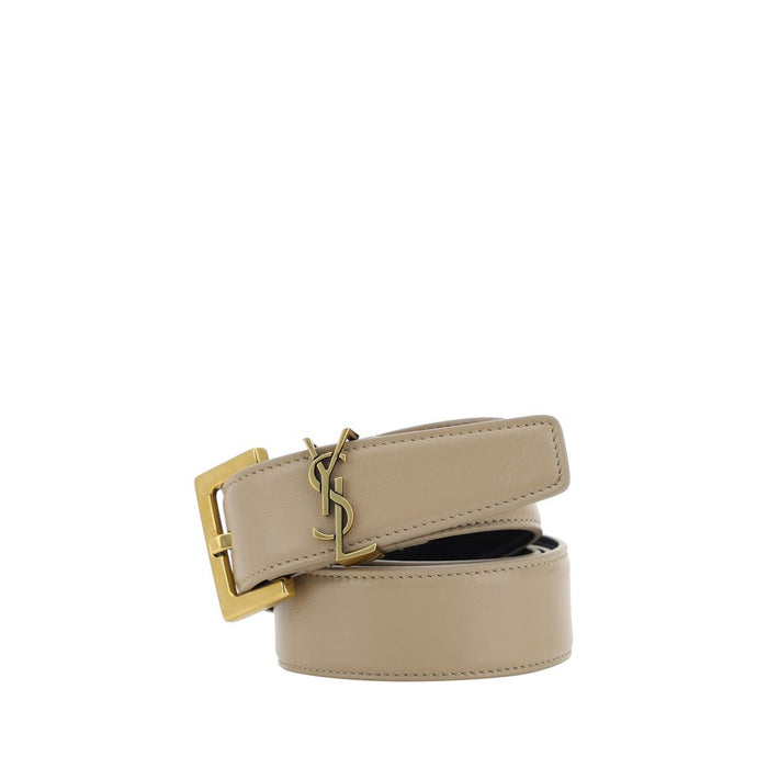 Saint Laurent 100% Calf Leather Bos Taurus belt in brown