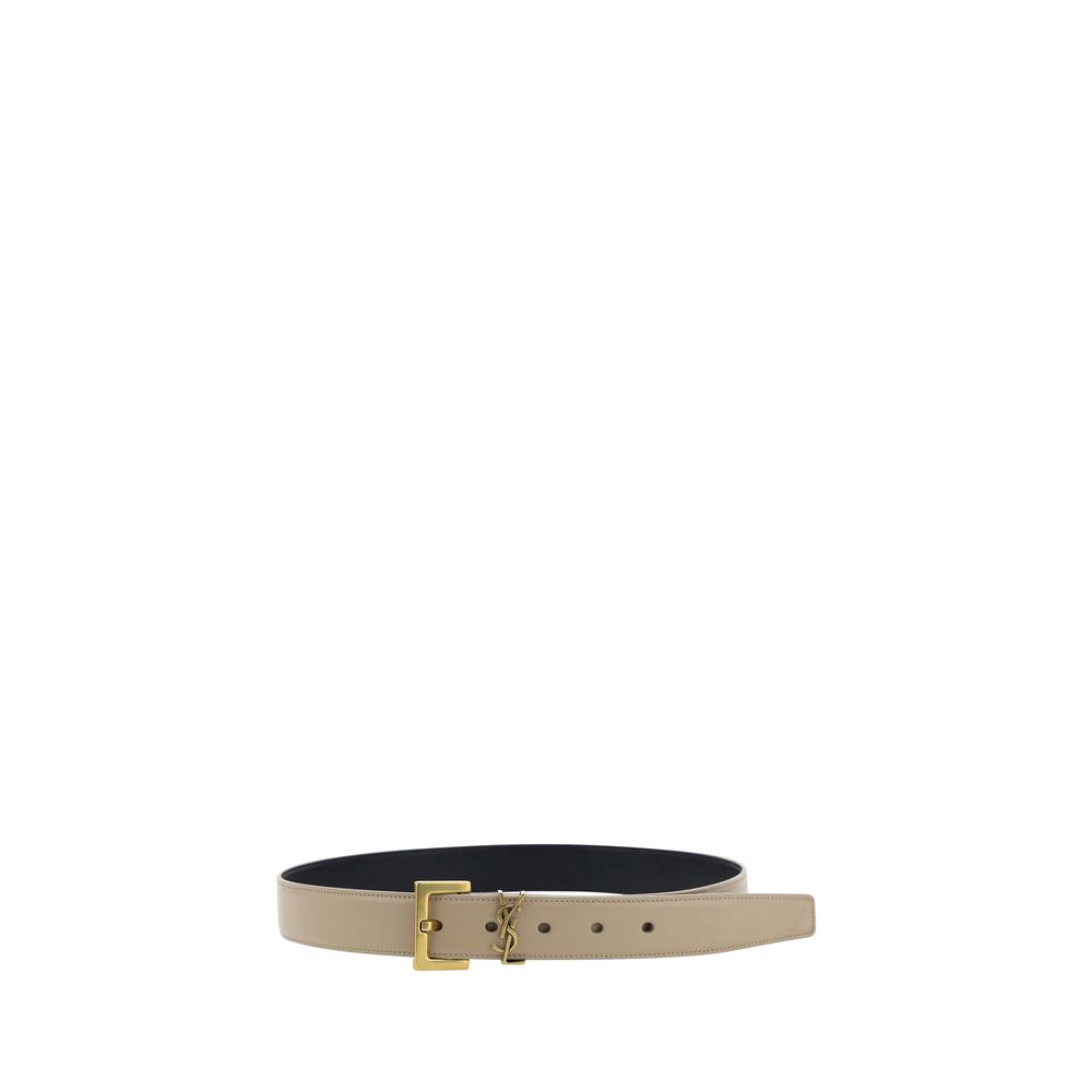 Saint Laurent 100% Calf Leather Bos Taurus belt in brown — view 2