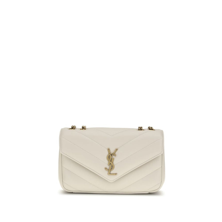 Saint Laurent 100% Lambskin shoulder bag in beige
