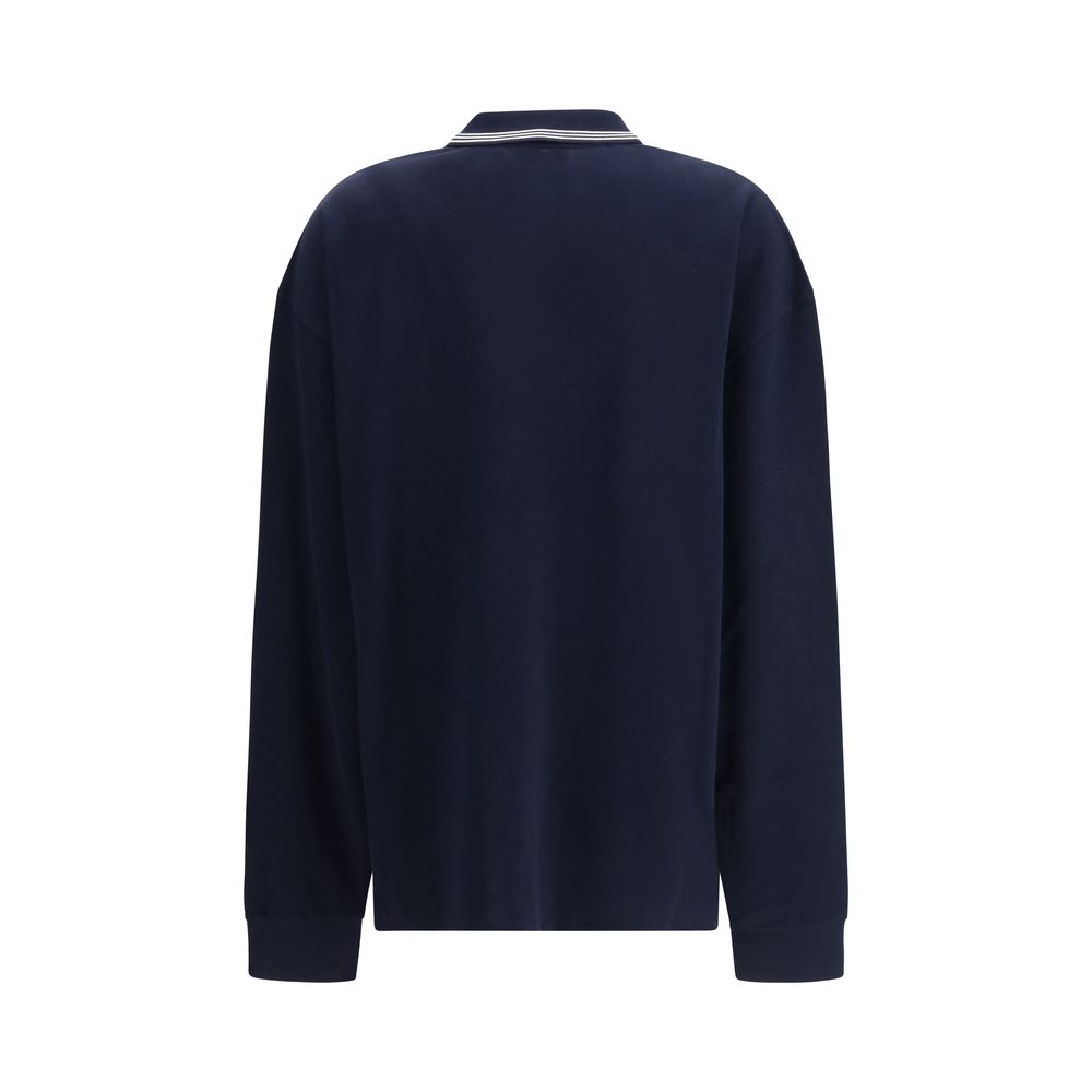 Miu Miu 100% Cotton polo shirt in navy — view 2