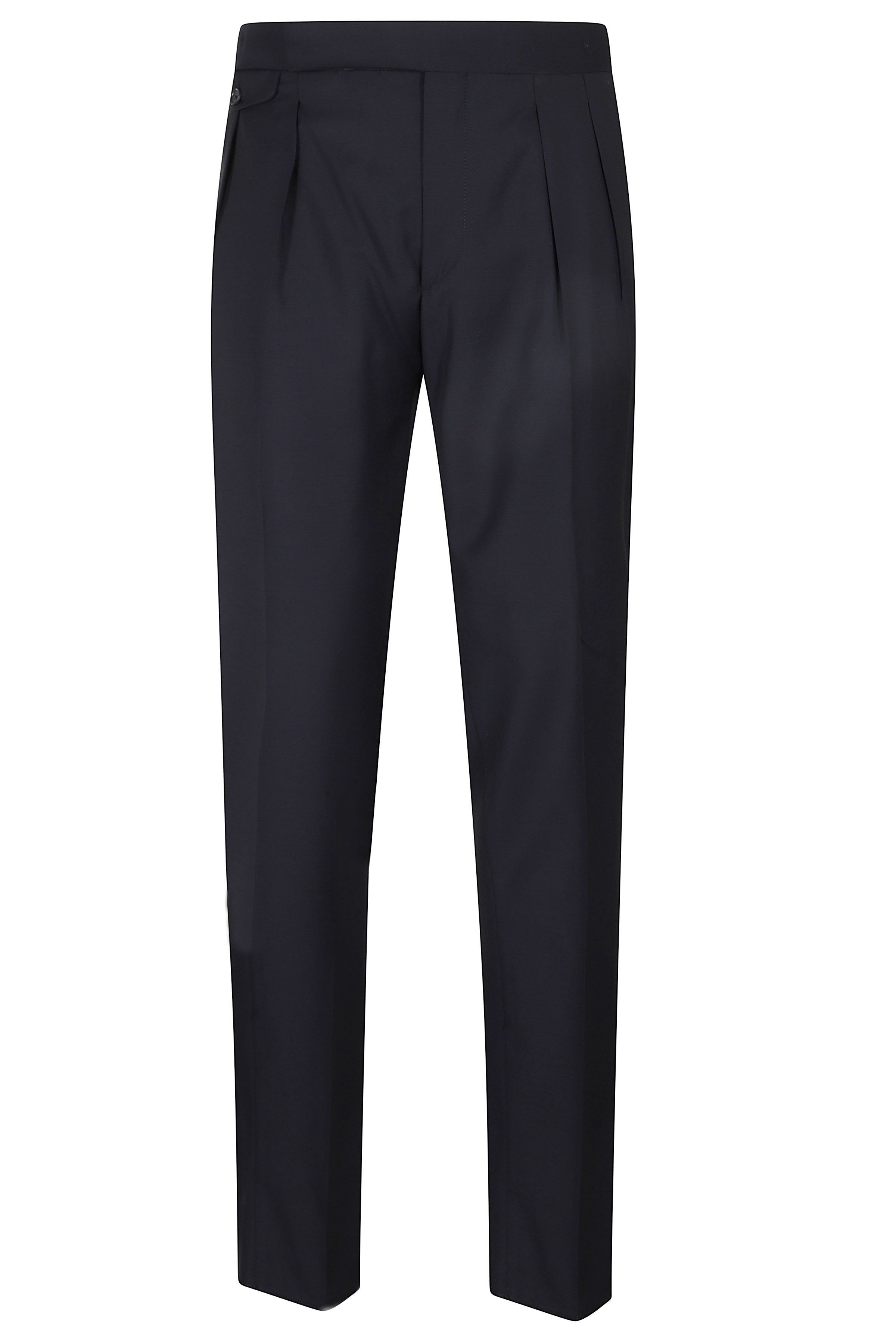 Pant Doppia Pinces Lana Blue Pantaloni