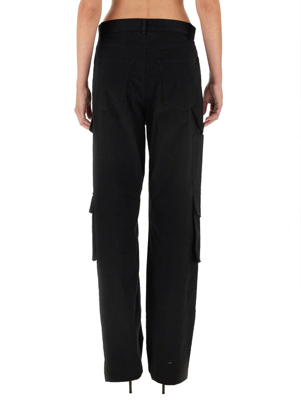 Cargo Pants Black Cotton Trousers