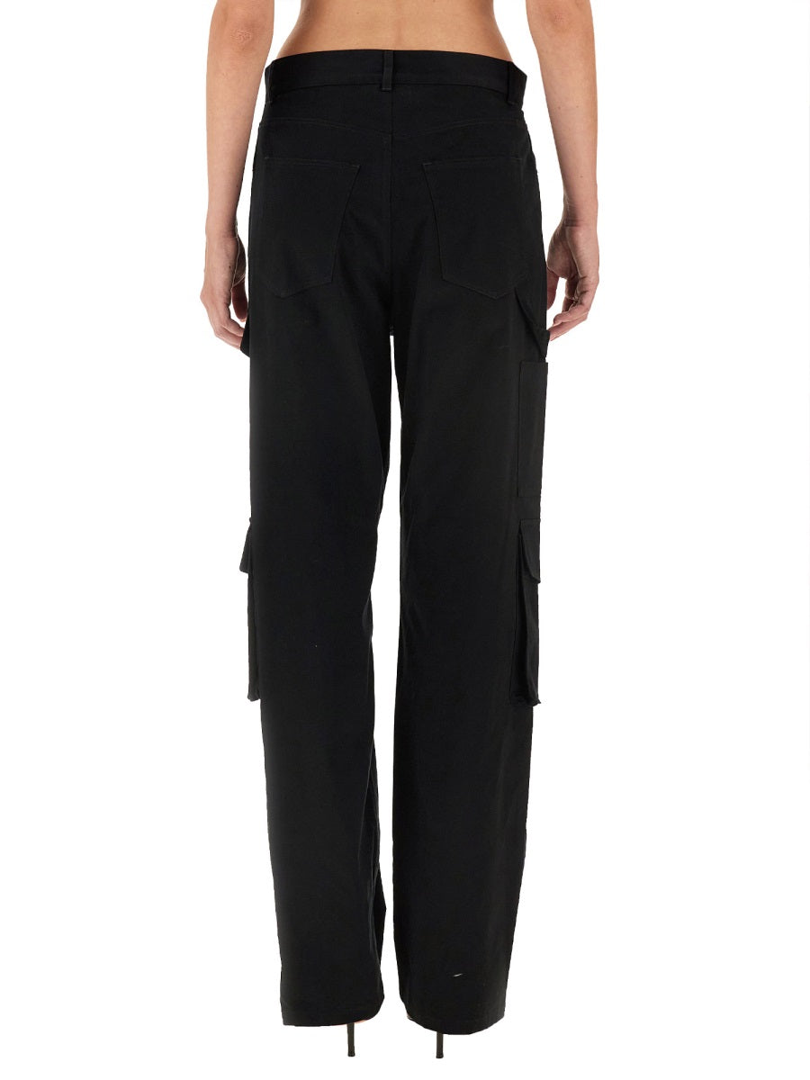 Cargo Pants Black Cotton Trousers
