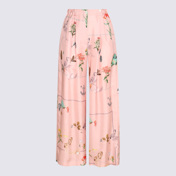 Lanvin 100% Silk trousers in pink