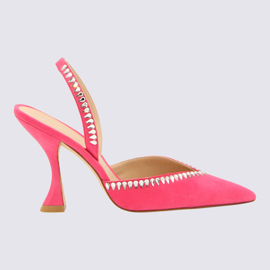 Stuart Weitzman Suede upper heel in pink