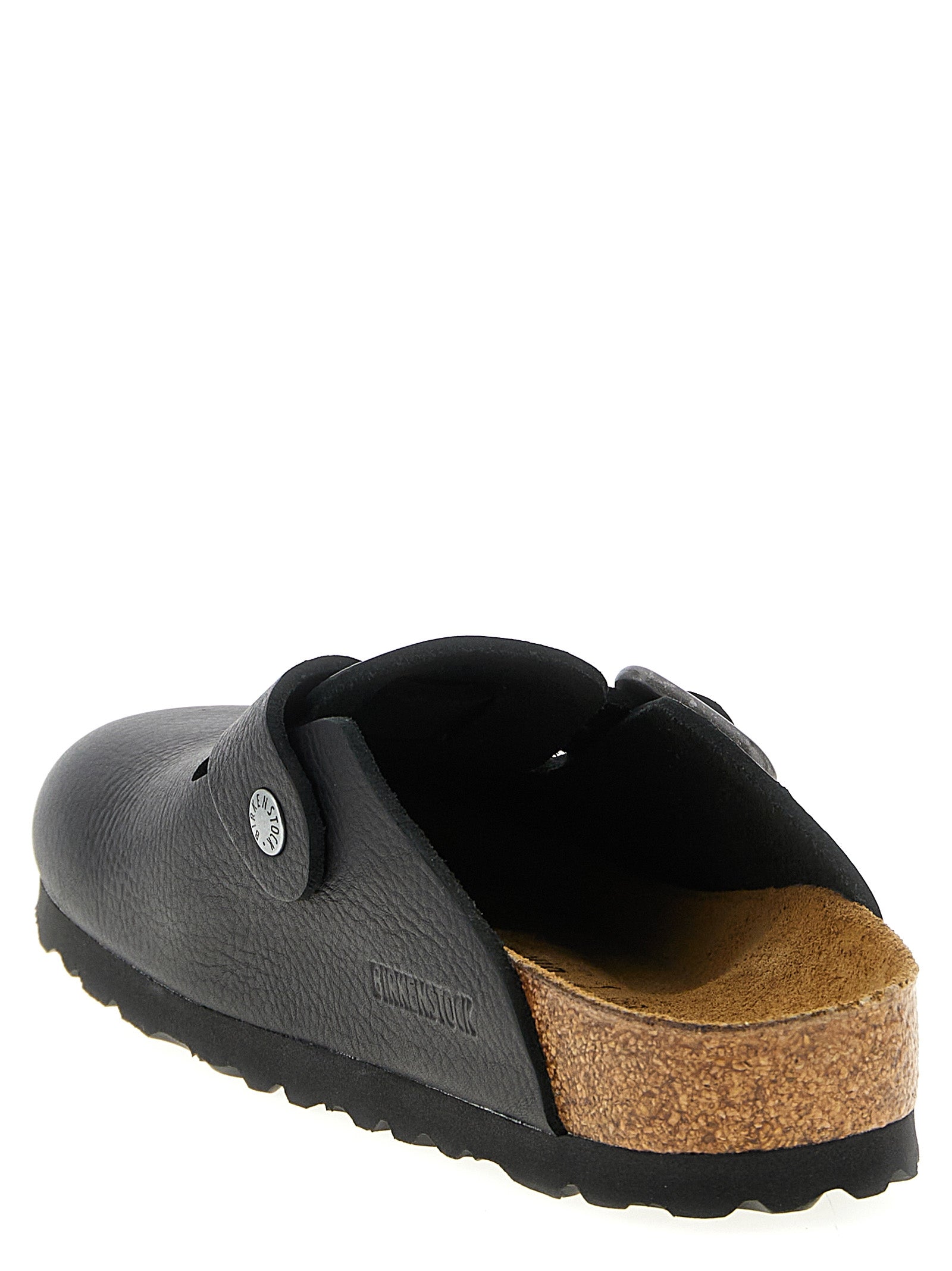 Boston Wire Buckle sabots Black Calfskin Leather (bos Taurus) Flat Shoes