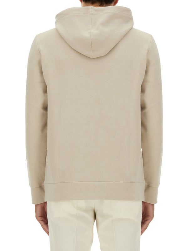 Sweatshirt With Logo Beige Cotton Sweatshirts