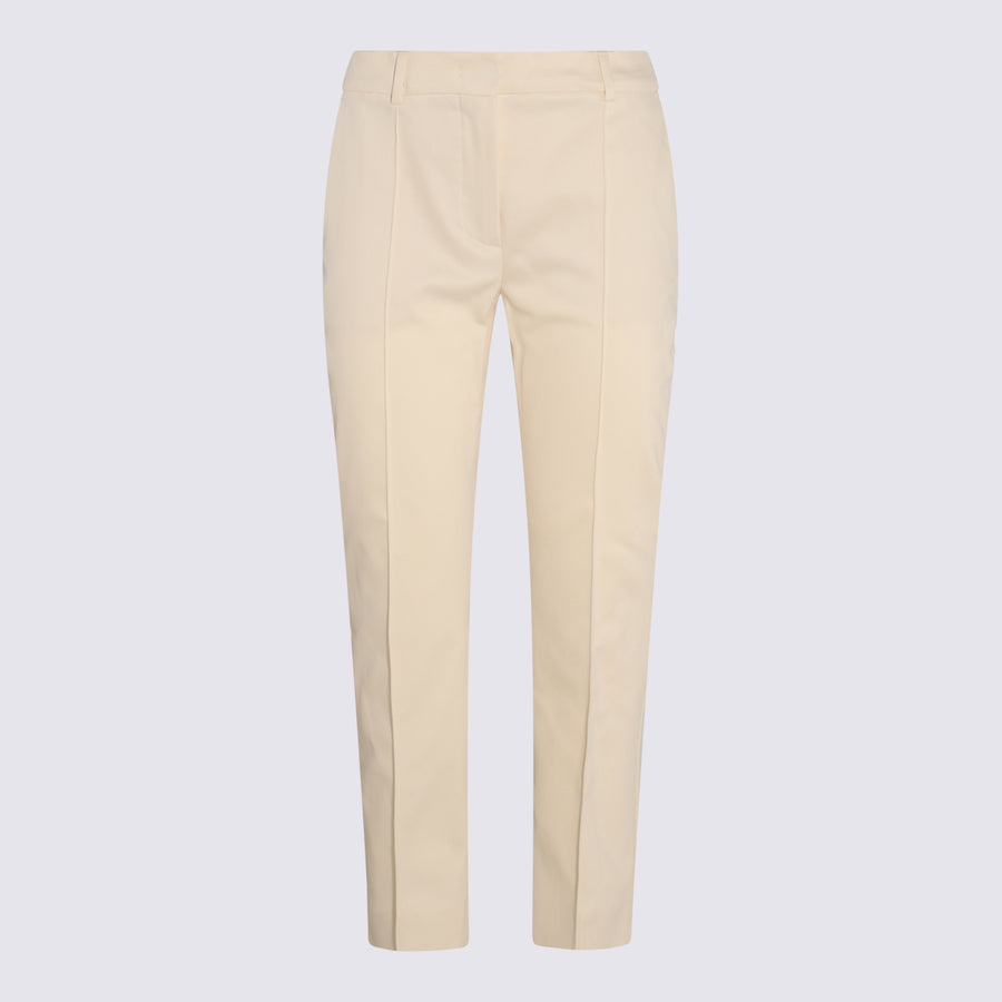 Sportmax 97% Cotton trousers in beige