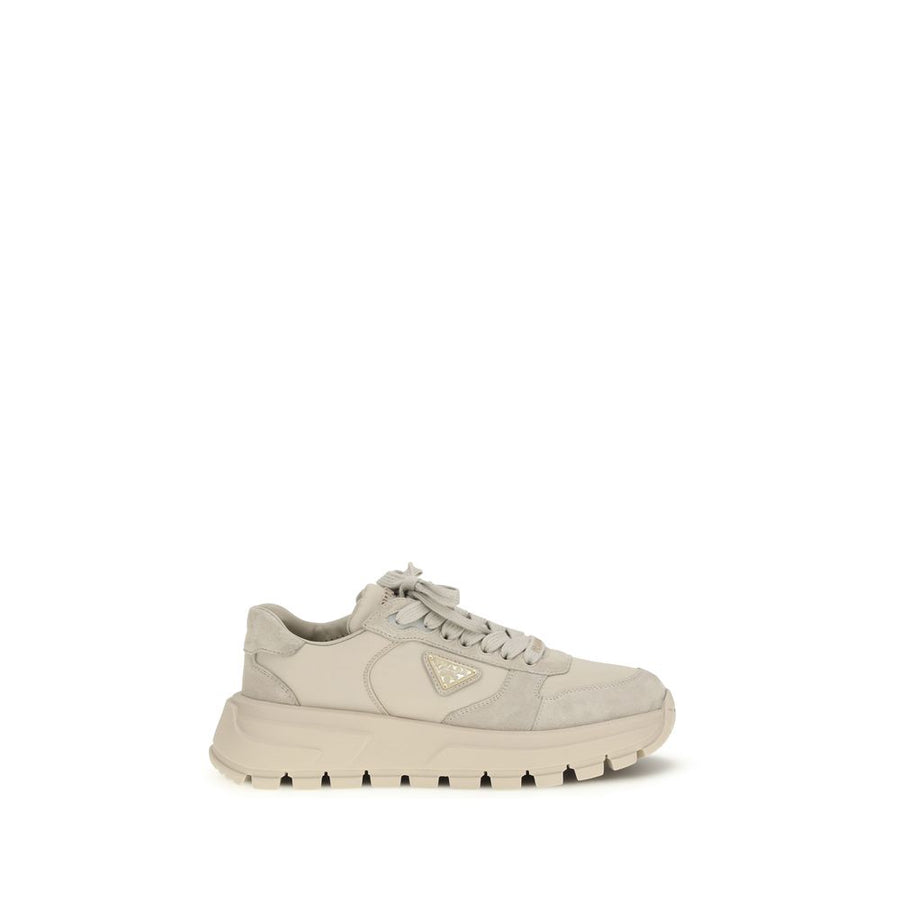 Prada 50% Recycled Polyamide sneaker in beige