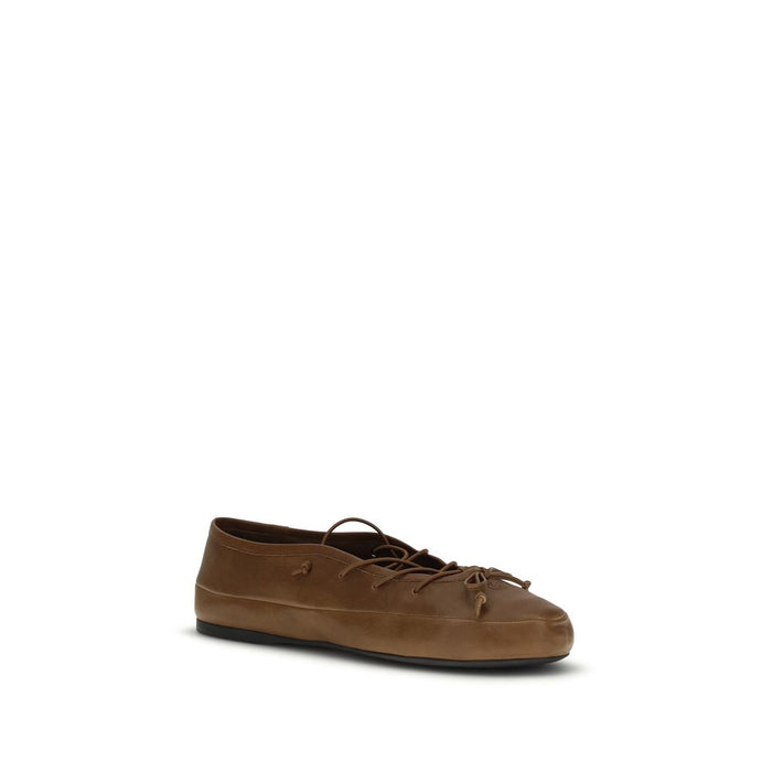 Miu Miu Upper: 100% Lamb Ovis Aries ballet flat in brown — view 2
