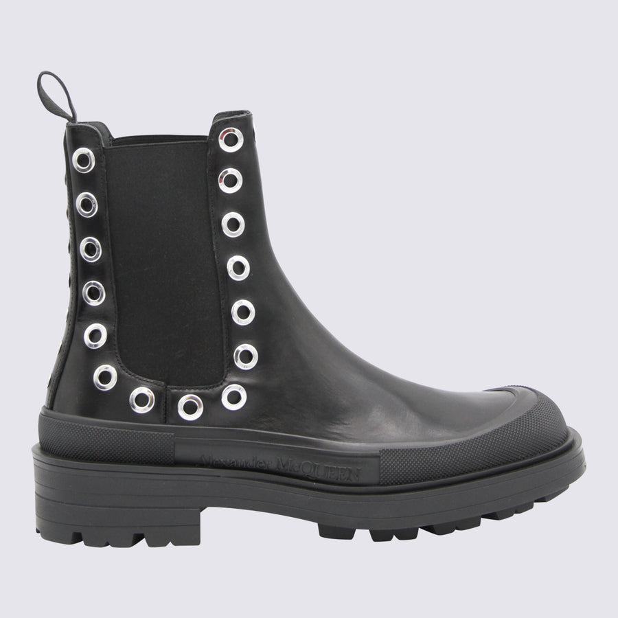 Alexander McQueen _Cover 100% TEX/LE boot in black