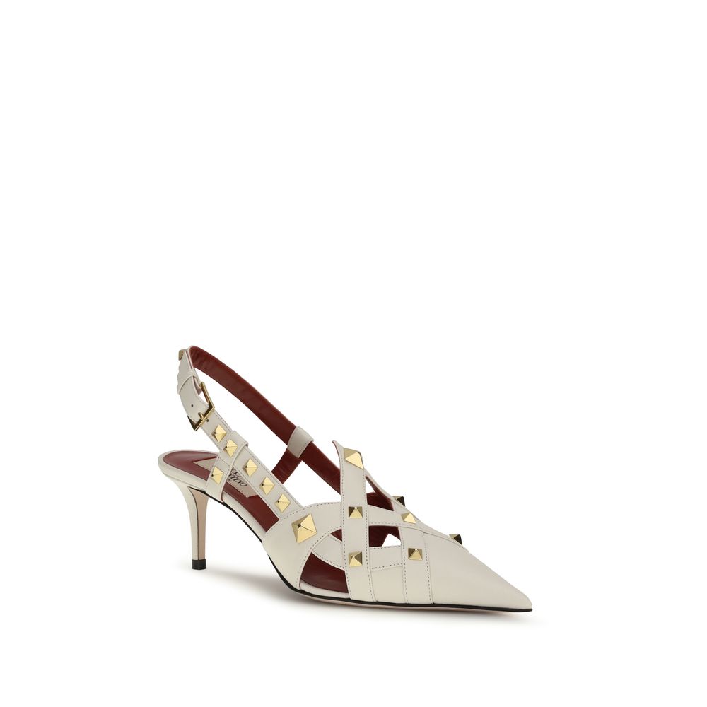 Valentino Garavani Upper: 100% Goatskin; Sole: 100% Calf Leather pump in beige — view 2