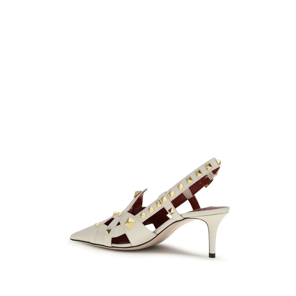 Valentino Garavani Upper: 100% Goatskin; Sole: 100% Calf Leather pump in beige — view 3