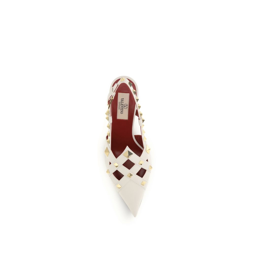 Valentino Garavani Upper: 100% Goatskin; Sole: 100% Calf Leather pump in beige — view 4