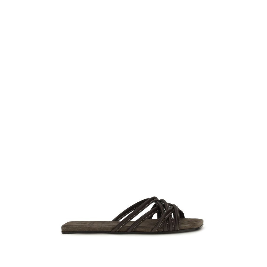 Brunello Cucinelli 100% Calf Leather Bos Taurus sandals in brown