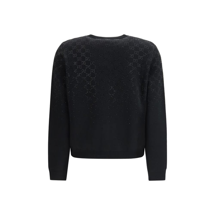 Gucci 78% Wool 22% Viscose cardigan in black — view 2