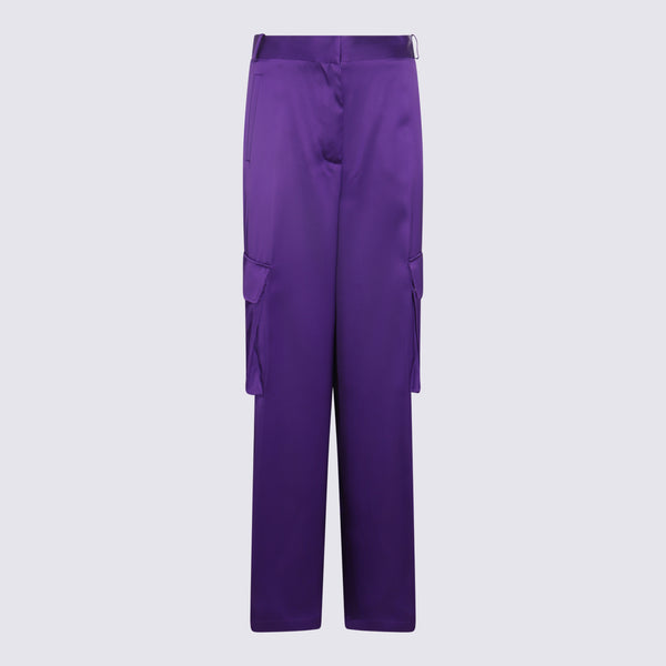 Versace 75% Acetate cargo pants in purple