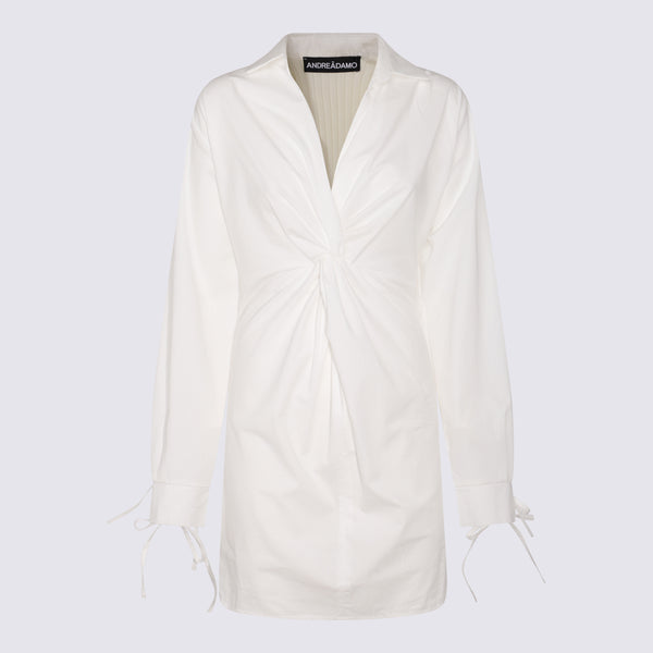 Andrea Adamo 50% cotton shirt dress in white