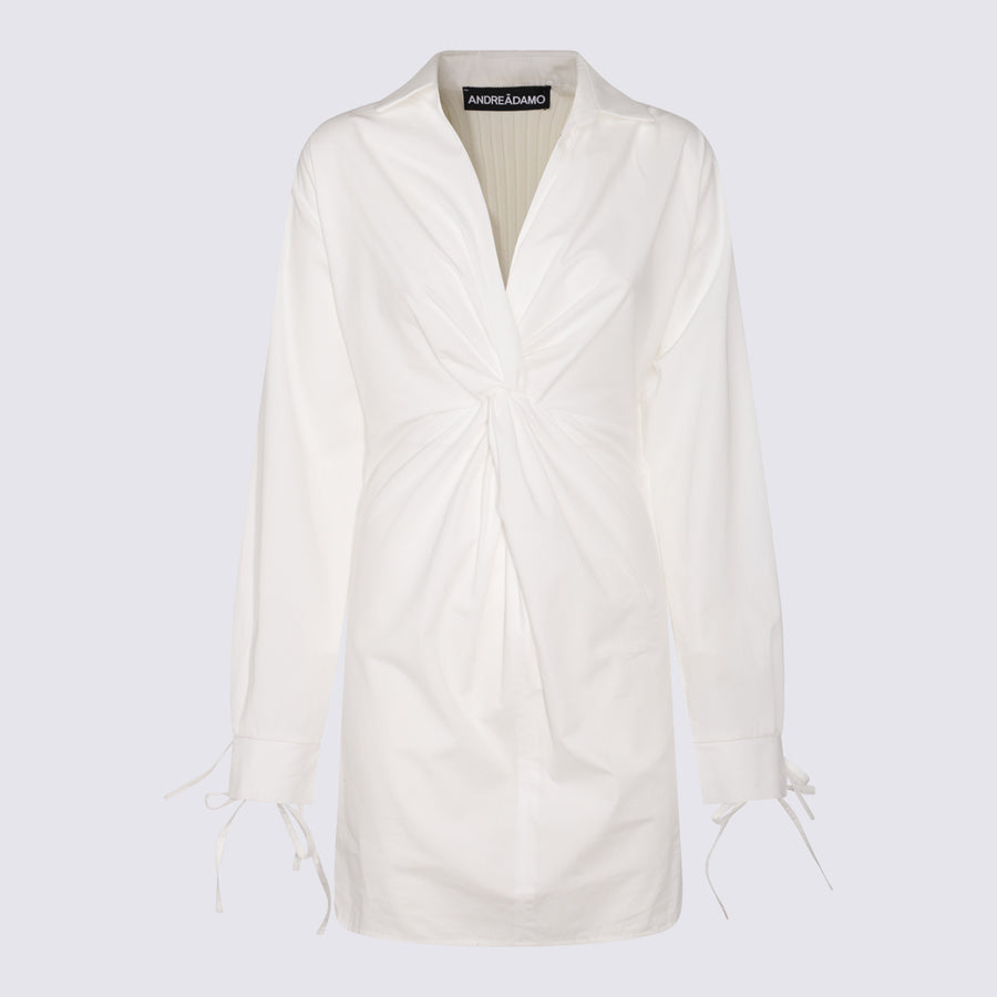 Andrea Adamo 50% cotton shirt dress in white