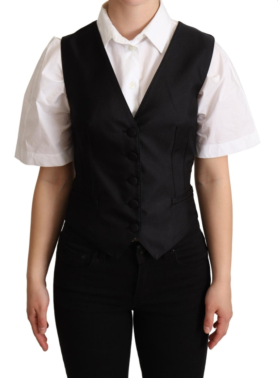 Dolce & Gabbana 87% Silk vest in black