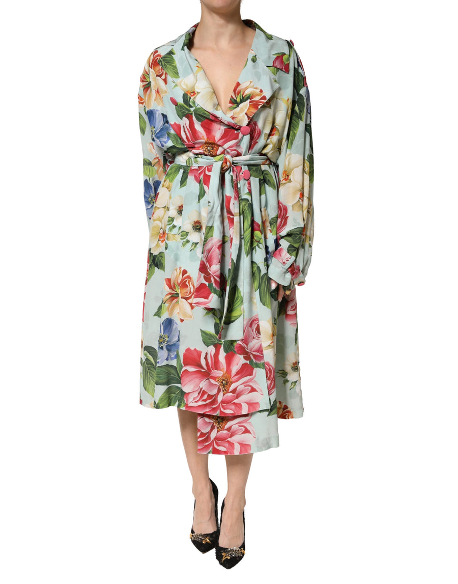 Dolce & Gabbana 100% Silk wrap dress in green