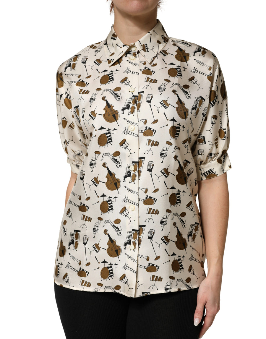 Dolce & Gabbana 100% Silk blouse in beige