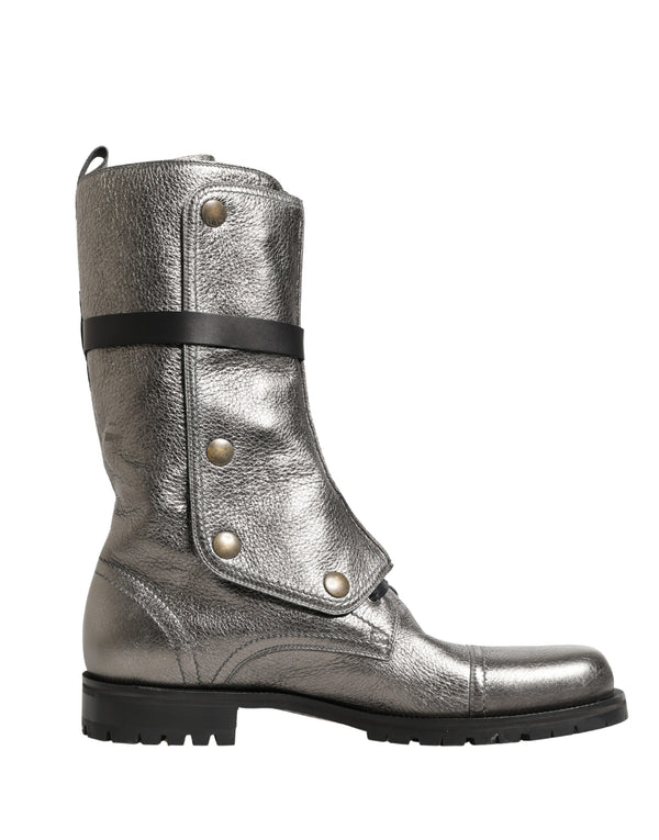 Dolce & Gabbana Leather boot in silver