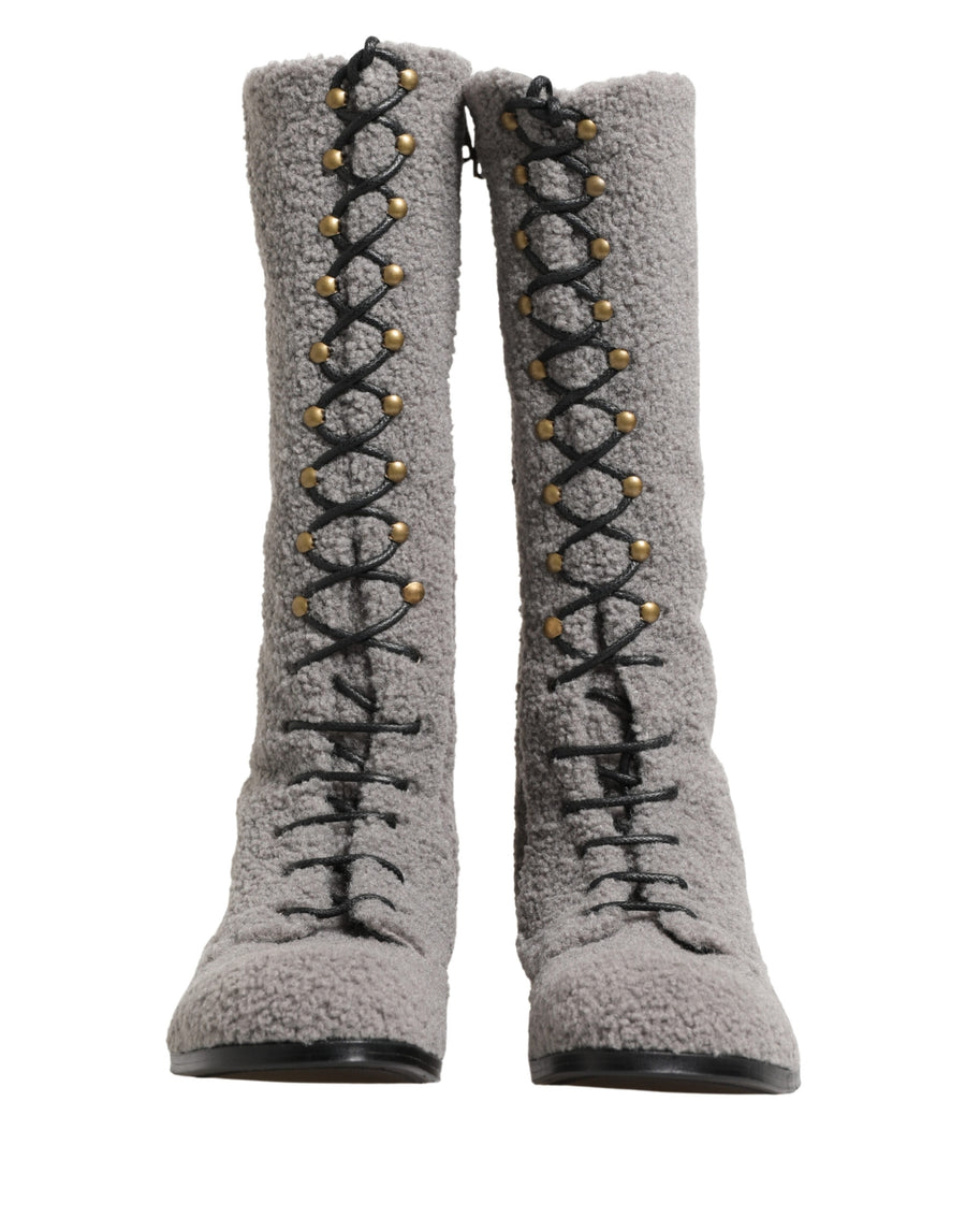 Dolce & Gabbana Riccio Shearling boot in gray