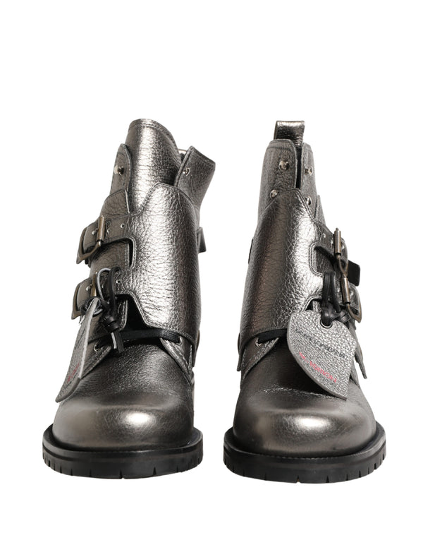 Dolce & Gabbana Leather boots in silver