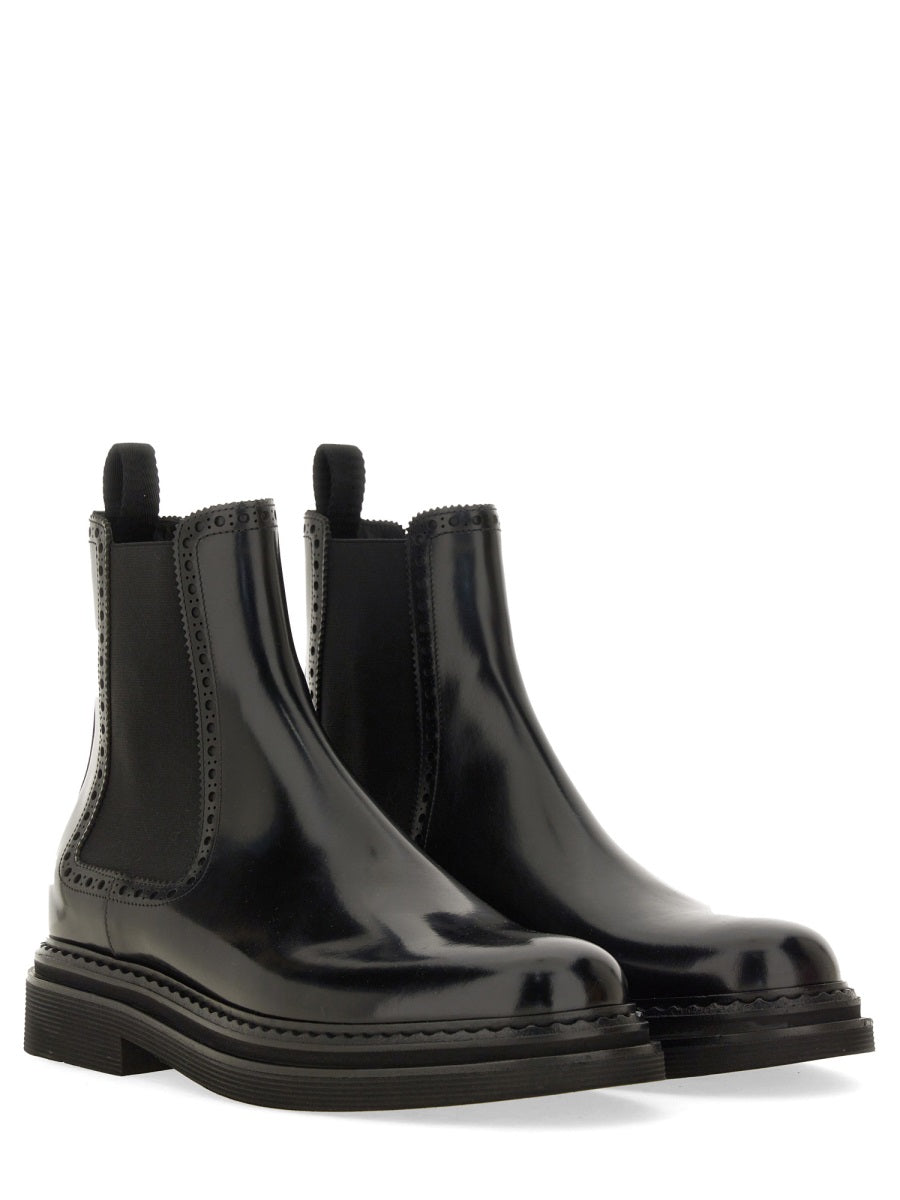 Brushed Leather Boot Black