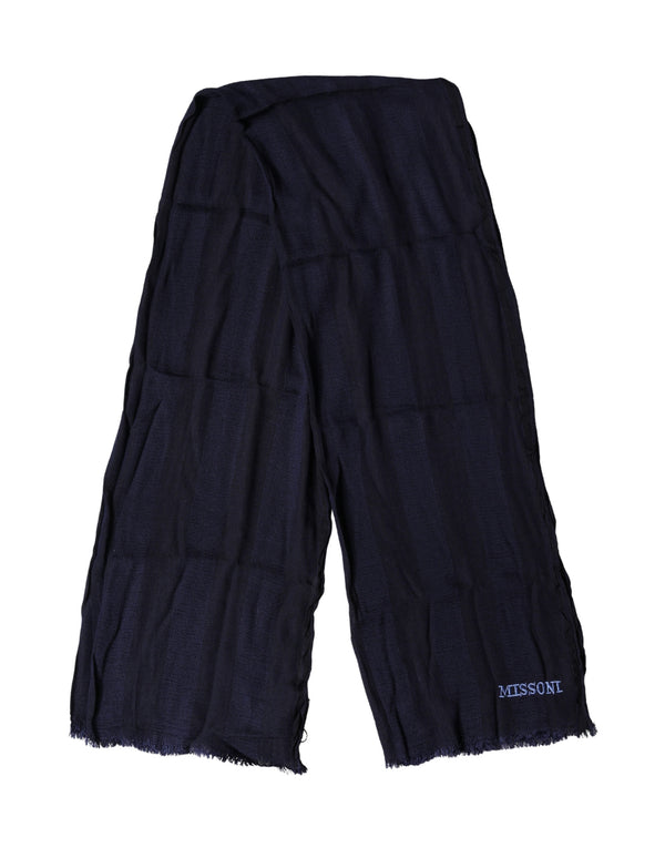 Dolce & Gabbana 100% Virgin Wool scarf in navy