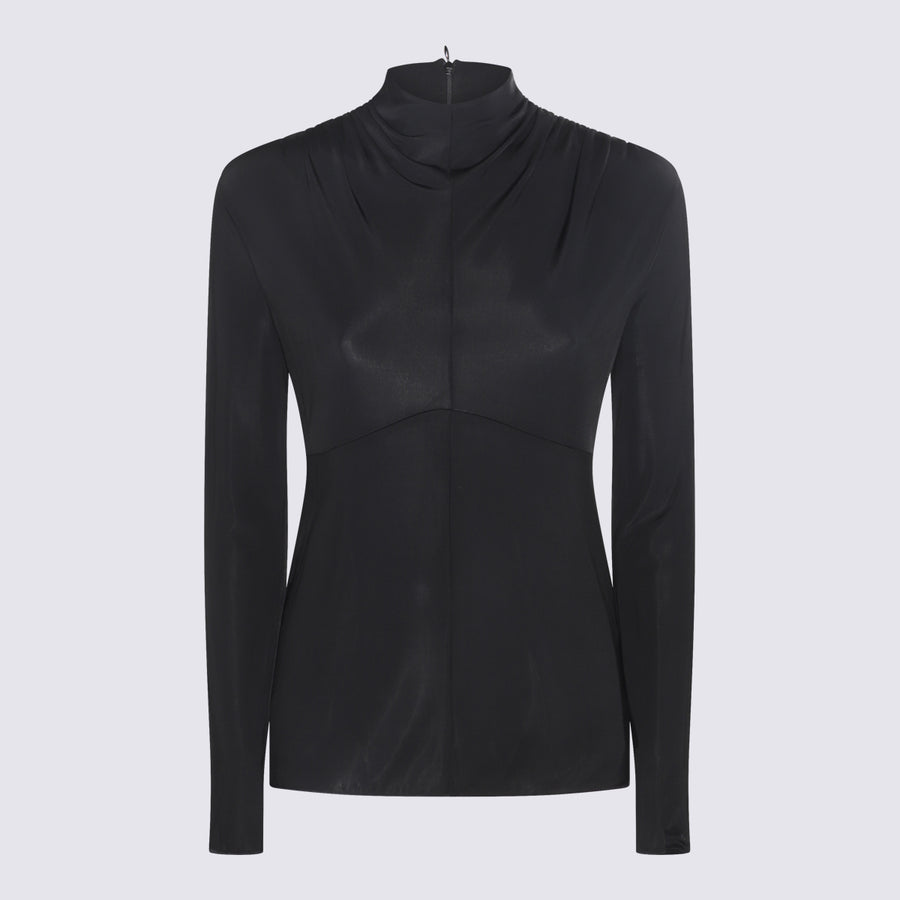 Jil Sander 92% Viscose blouse in black
