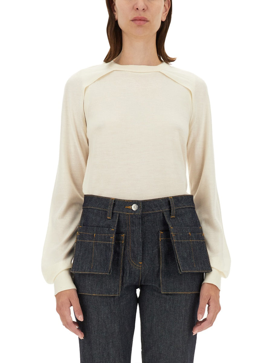 Wool Jersey White Jumpers