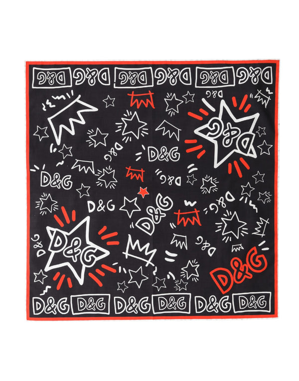 Dolce & Gabbana 100% Cotton scarf in black