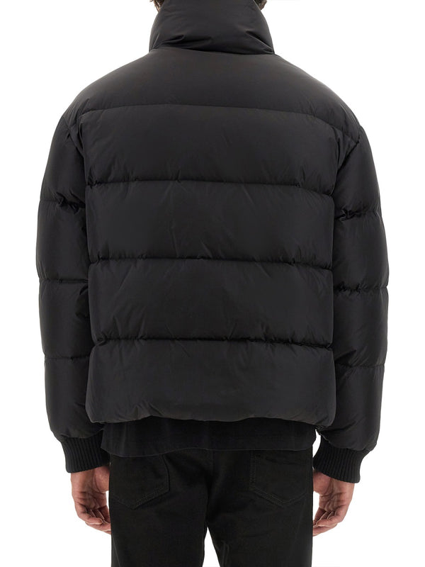 Down Jacket With Logo Black Polyamide