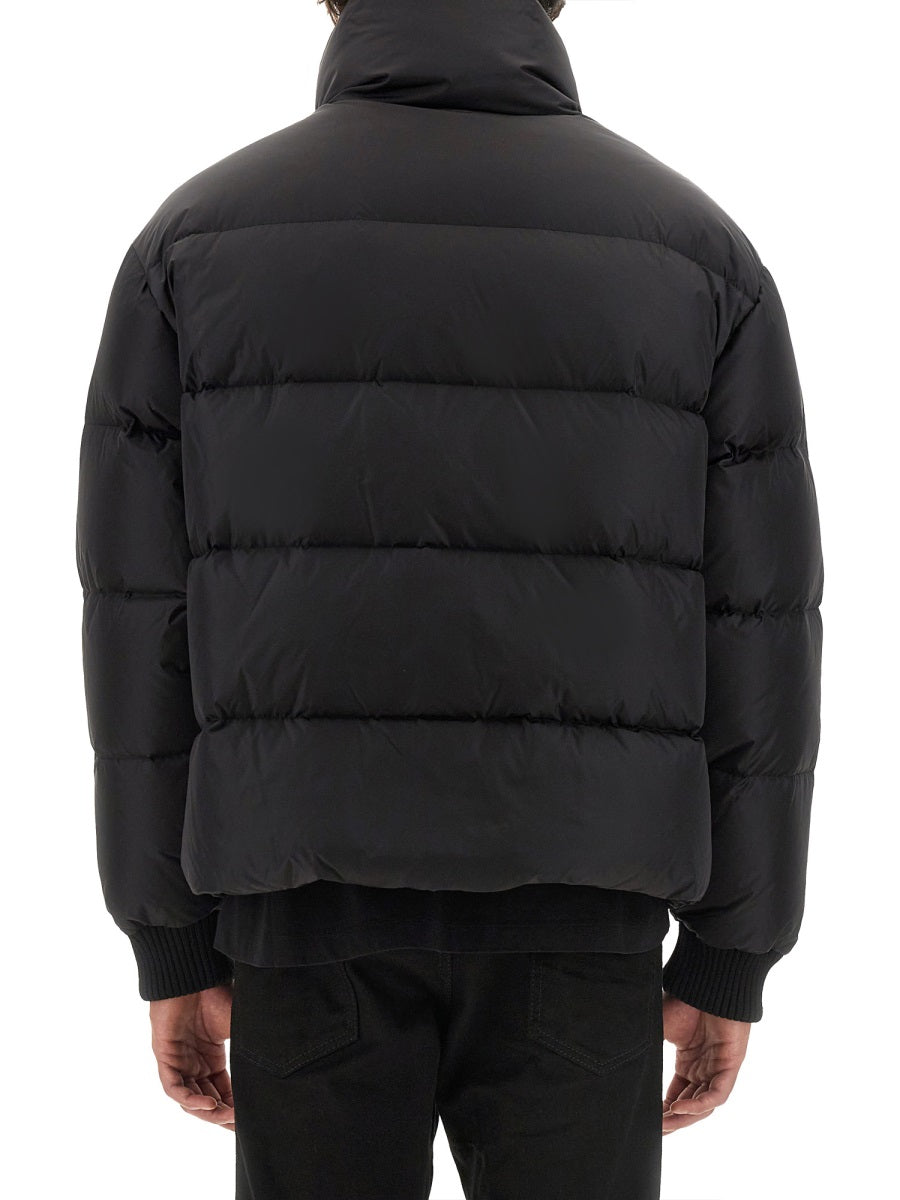 Down Jacket With Logo Black Polyamide
