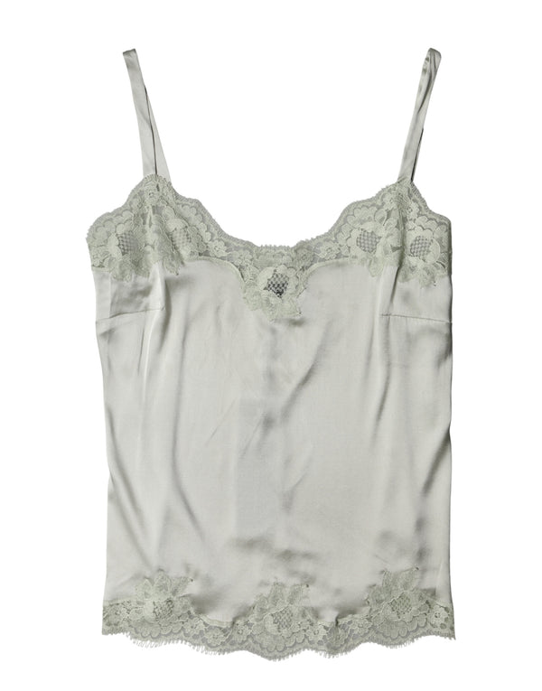 Dolce & Gabbana 12% Cotton 5% Elastane 3% Nylon 80% Silk tank top in green