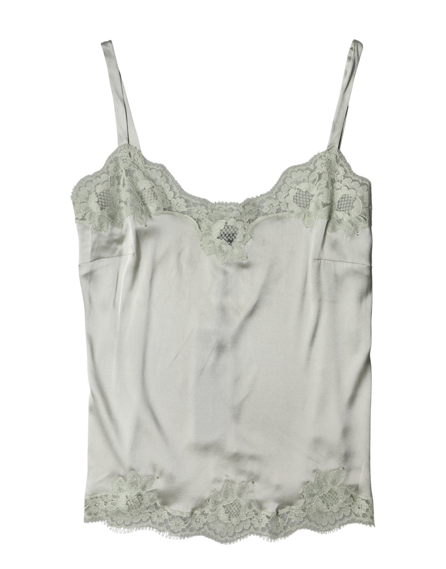 Dolce & Gabbana 12% Cotton 5% Elastane 3% Nylon 80% Silk tank top in green