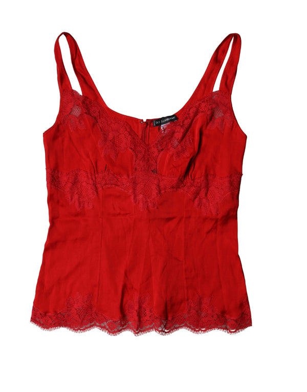 Dolce & Gabbana 92% Silk tank top in red