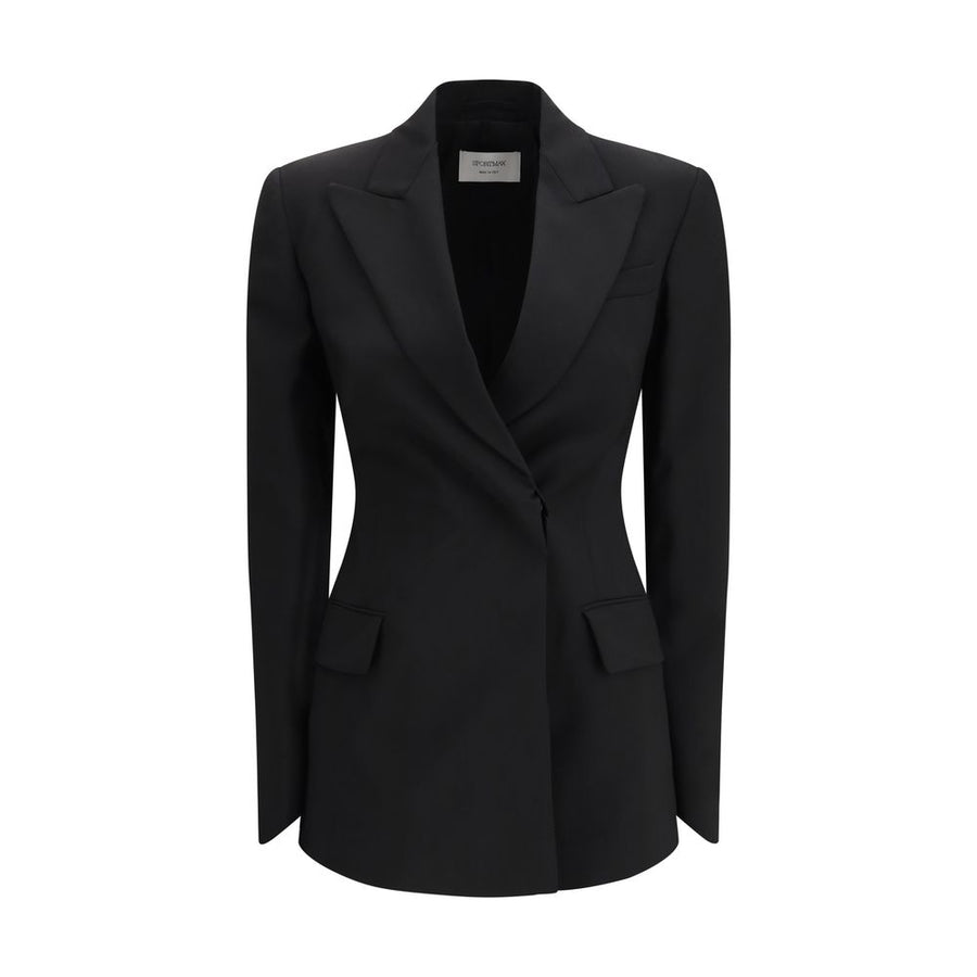 Max Mara 100% Fleece Wool blazer in black