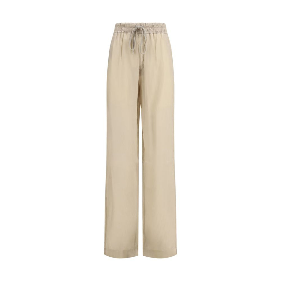 Rick Owens 100% Cupro trousers in beige