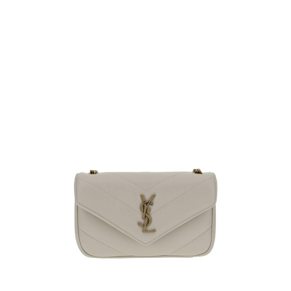 Saint Laurent 100% Lambskin shoulder bag in white