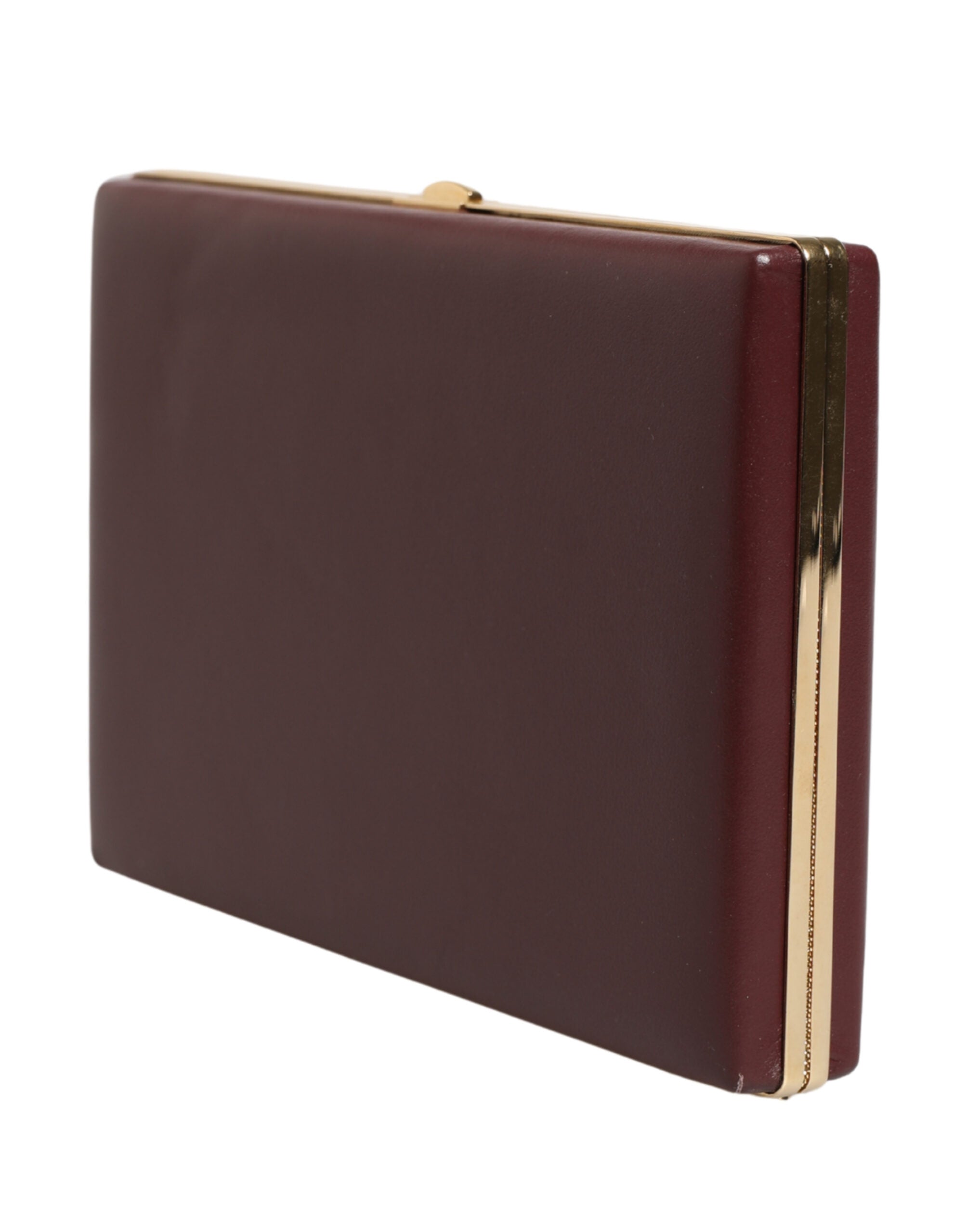Brown Calfskin Leather Clutch Evening Women Purse Bag Calf