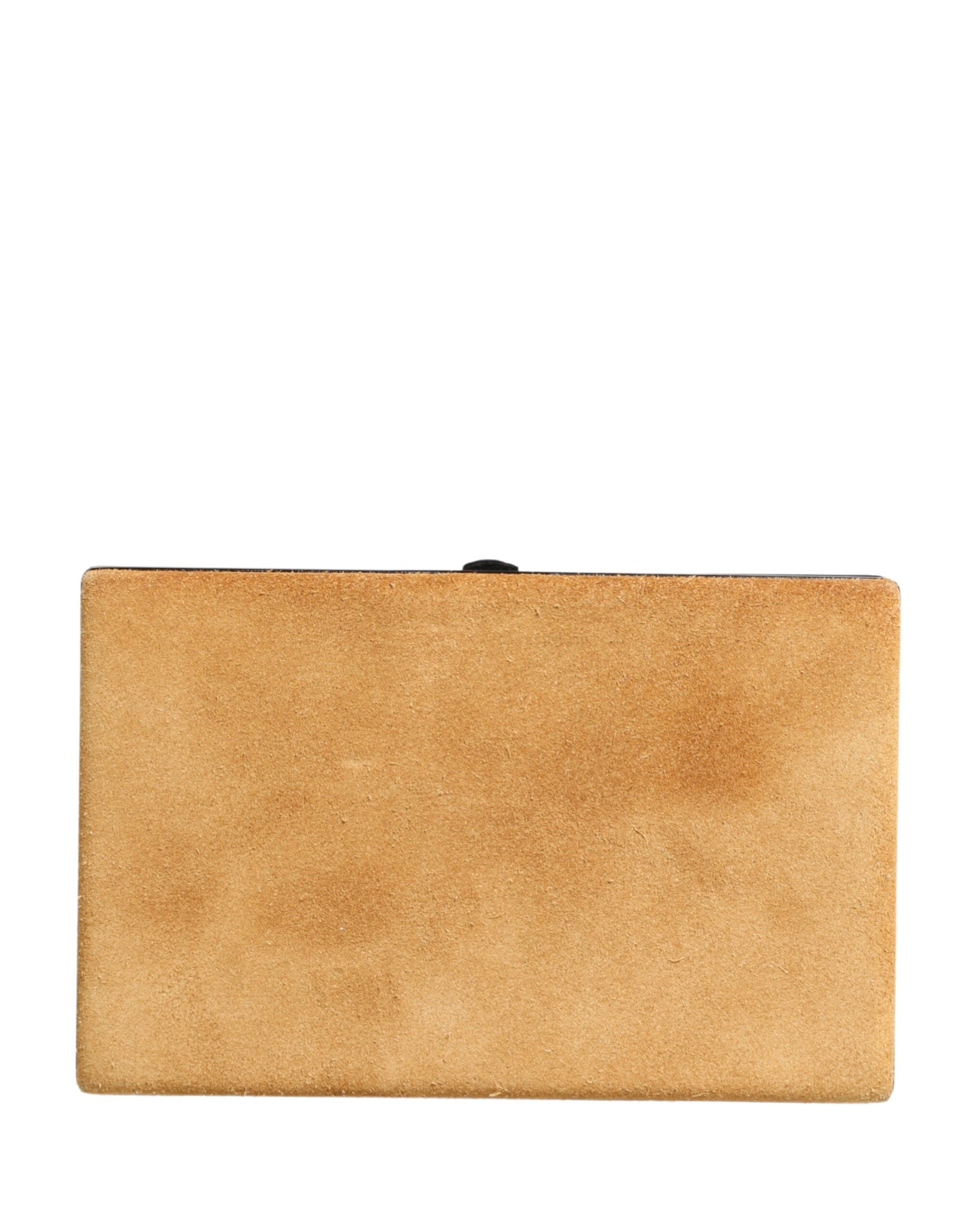 Beige Velvet Calf Leather Clutch Evening Women Purse Bag Aluminium