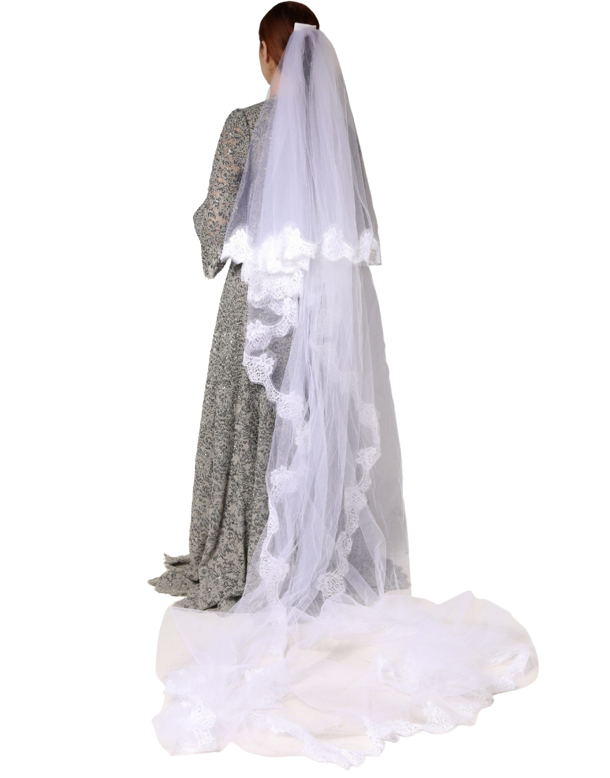 Dolce & Gabbana 80% Nylon veil in white — view 3