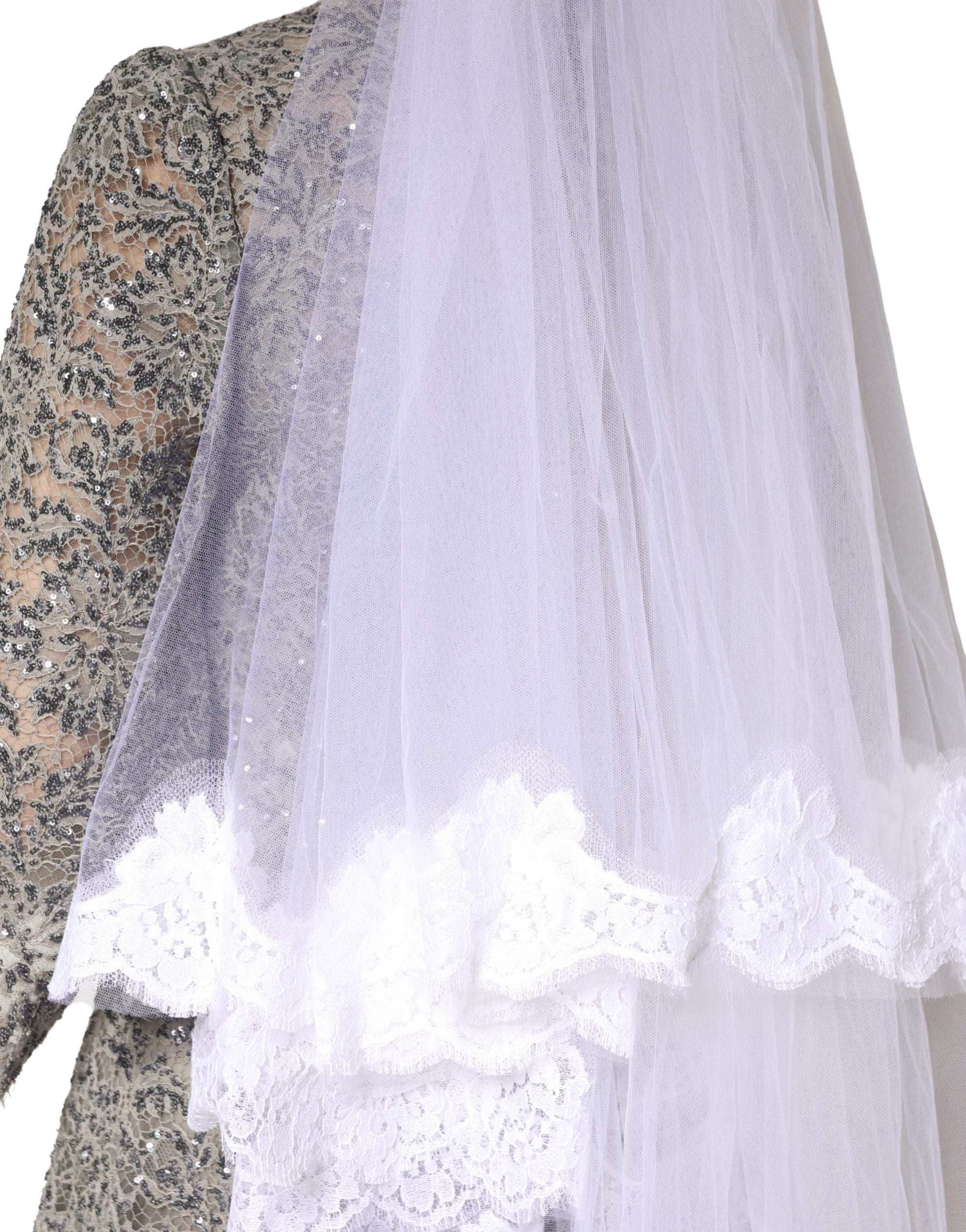 Dolce & Gabbana 80% Nylon veil in white — view 4