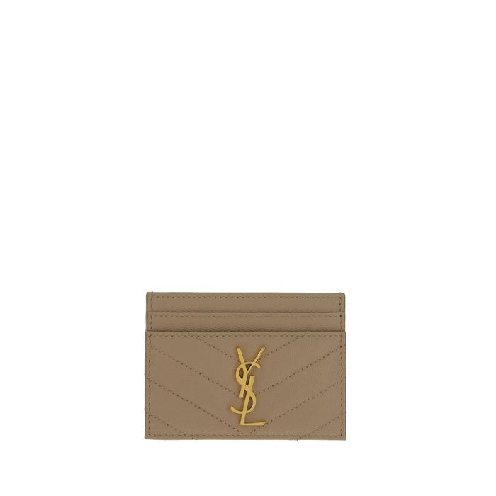Saint Laurent 100% Calf Leather Bos Taurus card case in brown