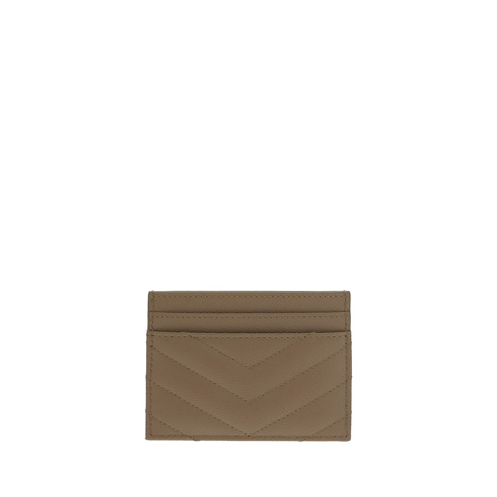 Saint Laurent 100% Calf Leather Bos Taurus card case in brown — view 2