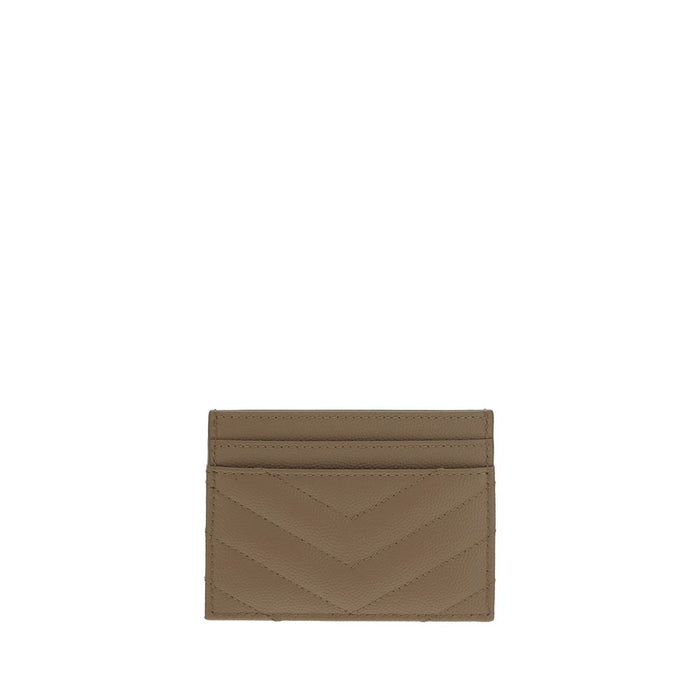 Saint Laurent 100% Calf Leather Bos Taurus card case in brown — view 2